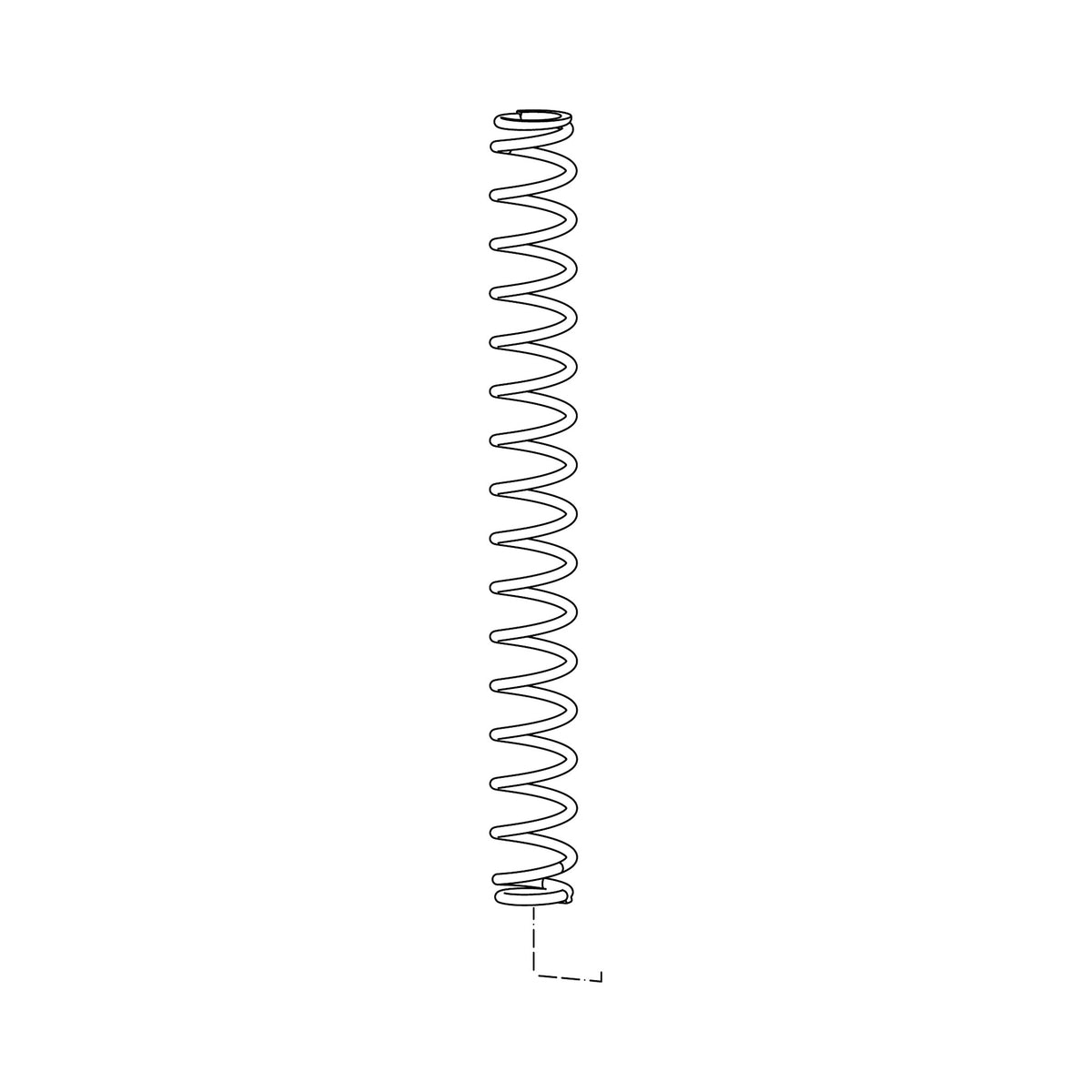 Ressort Hélicoïdal de Fourche ROCKSHOX Firm 170mm pour LYRIK A1-A2 (2010-2016) Bleu — illustration technique