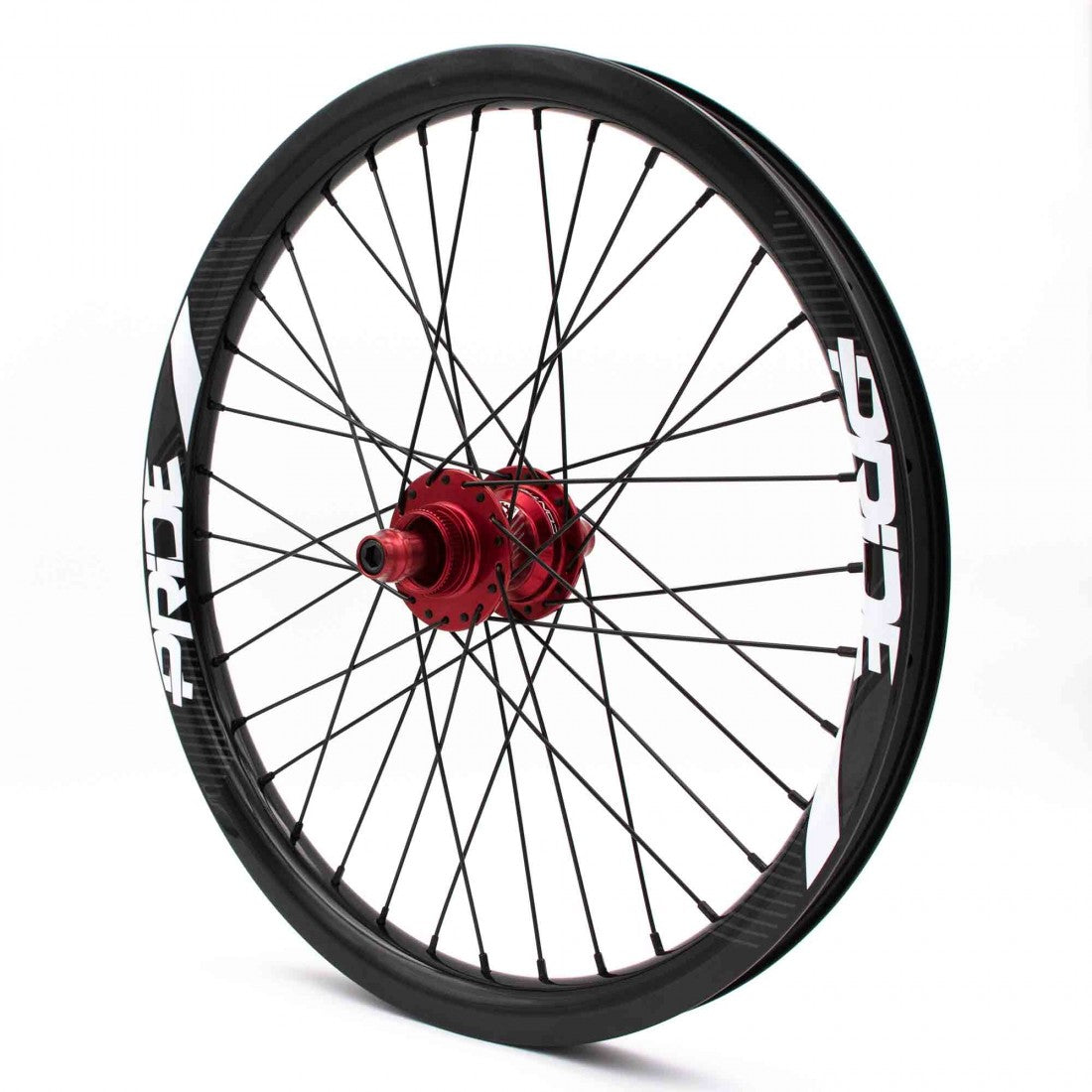 Paire de Roues PRIDE 20" (406mm) Carbone Gravity Gloss Disc Pride Control Axes 20/10mm Rouge
