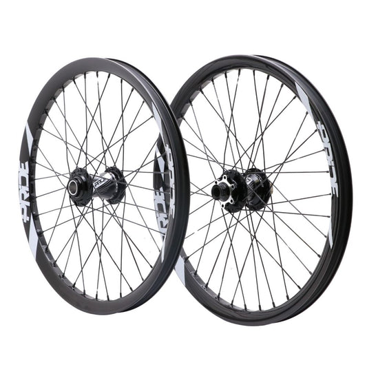 Laufradpaar PRIDE 20" (406mm) Carbon Wave Gloss White Control V2 Disc Achsen 20/15mm Schwarz/Weiß