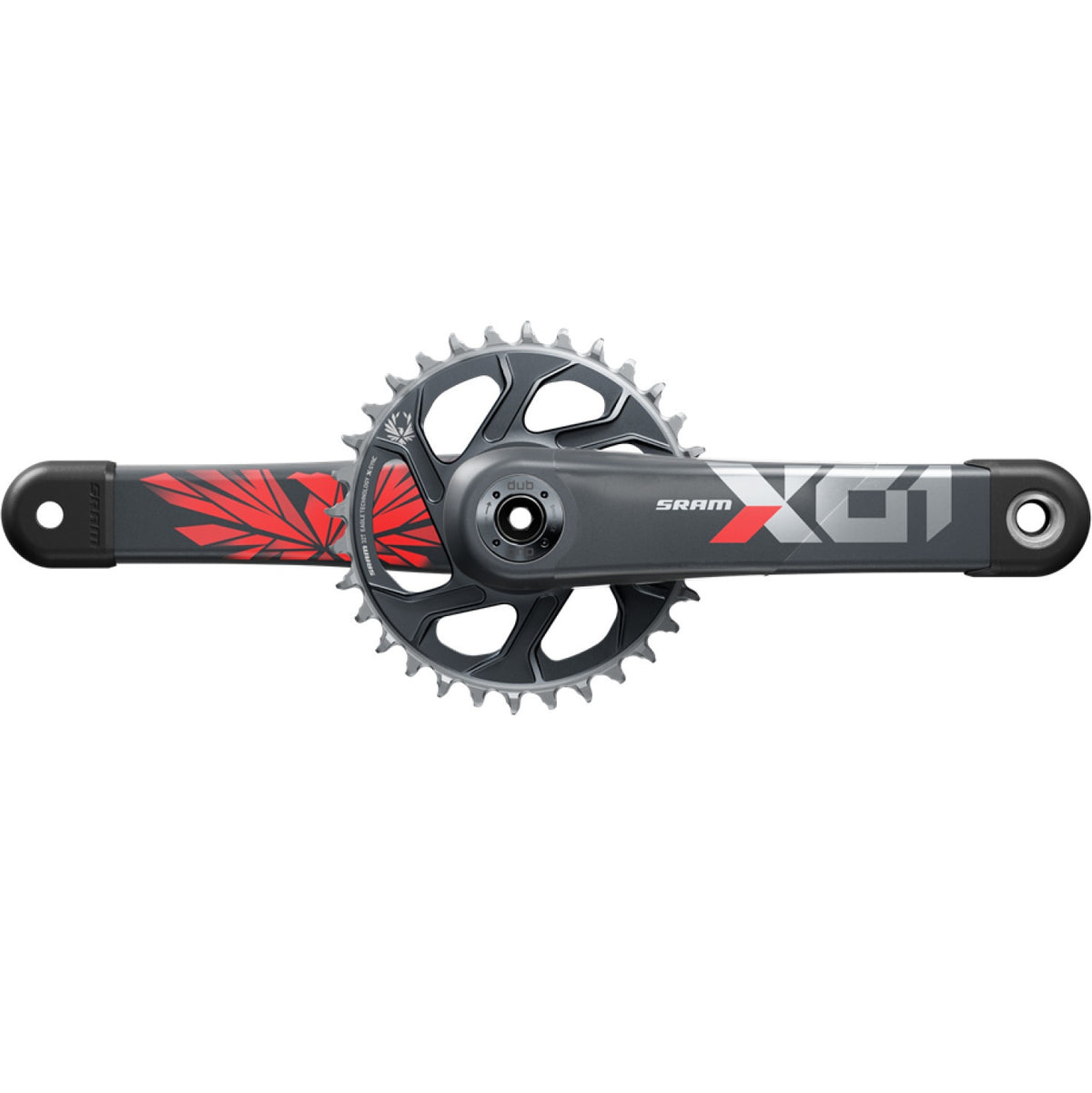 SRAM EAGLE X01 DUB 12-fach-Einfachkurbelgarnitur, 49 mm, Rot