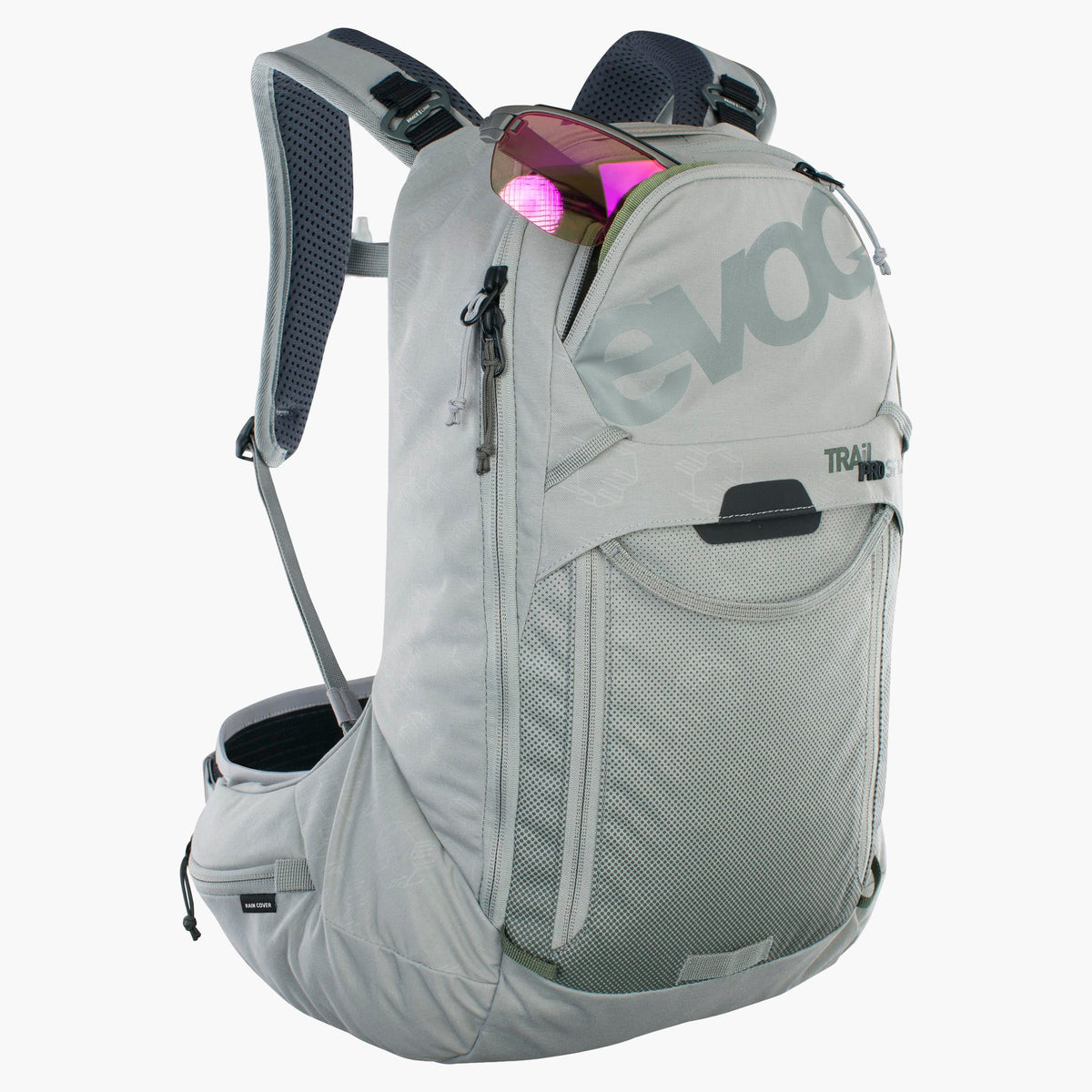 EVOC TRAIL PRO SF 12L Rucksack mit Rückenprotektor Grau – Ansicht 3